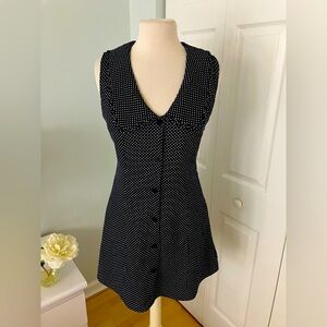 NWT Caroline Constas Navy /White Polka Dot Sleeveless Mini Dress Size 6